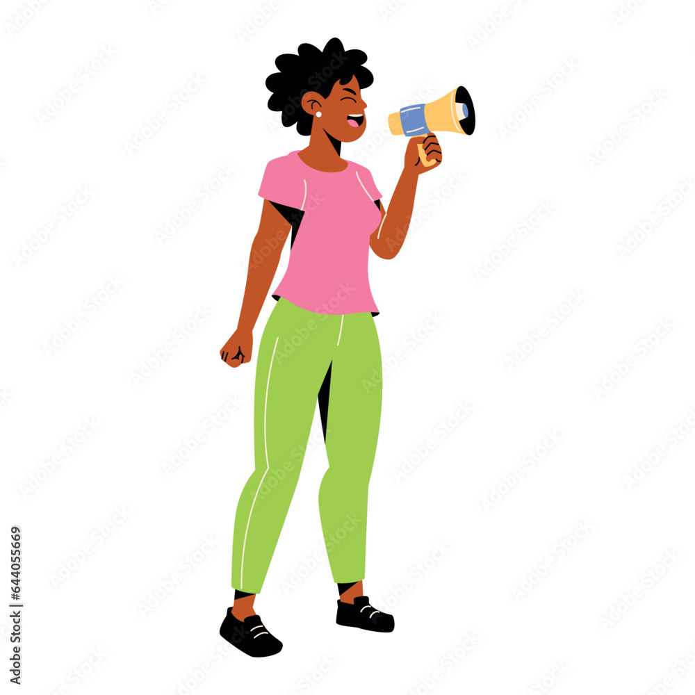vector protest woman megaphone cartoon illustration isolated sticker vector protest woman megaphone cartoon illustration isolated sticker