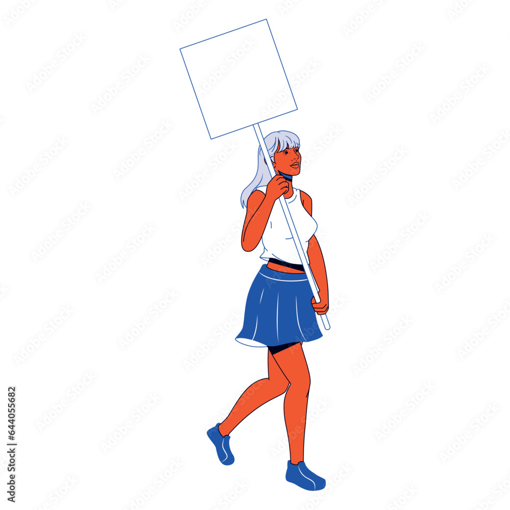 vector protest woman cartoon illustration isolated sticker vector protest woman cartoon illustration isolated sticker