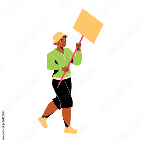 vector protest man cartoon illustration isolated sticker