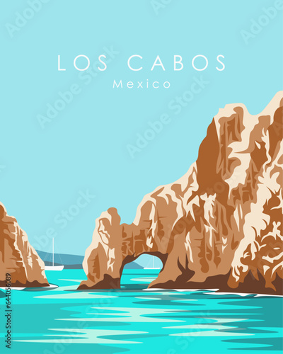 Los Cabos Mexico travel poster.