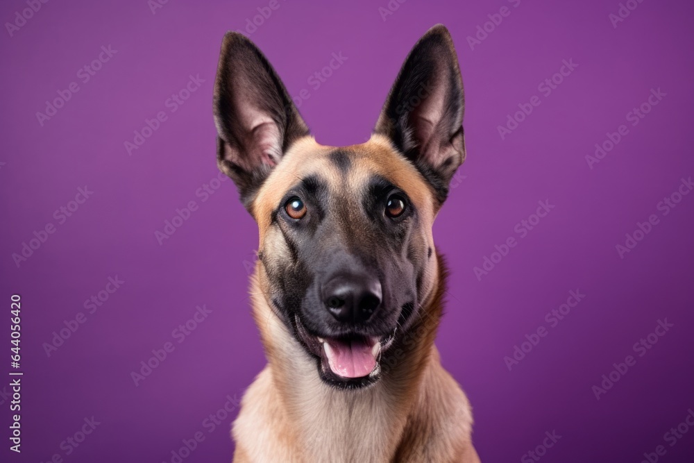 Headshot Portrait Photography Of A Happy Belgian Malinois Dog Wearing A headshot-portrait-photography-of-a-happy-belgian-malinois-dog-wearing-a