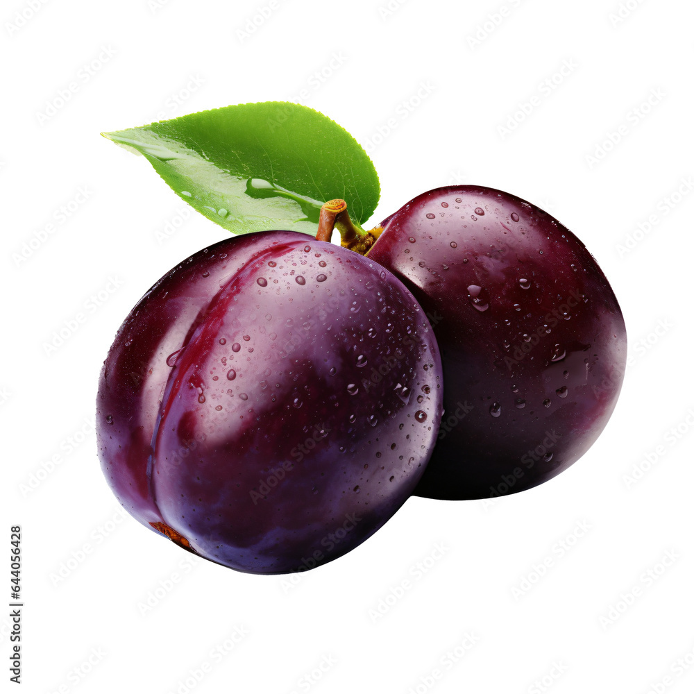 Plums isolated on transparent background