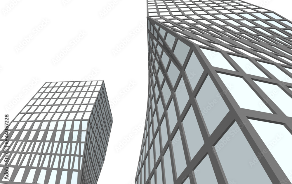 Modern buildings vector 3d illustration