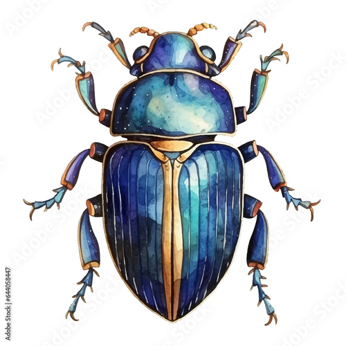 ancient Egypt scarab beetle watercolor, generative AI © VALUEINVESTOR