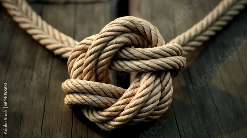 close up of knot in a rope