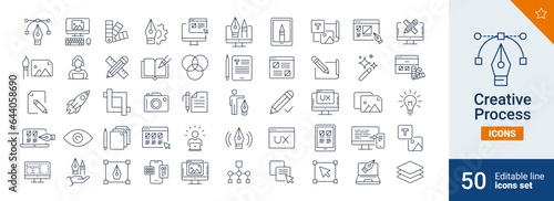 Creative icons Pixel perfect. Design, interface, editor, ....