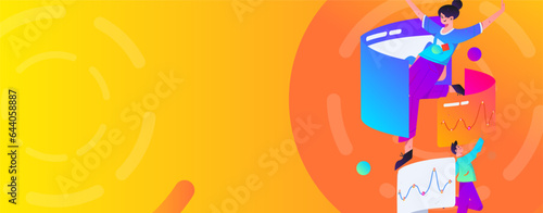 Business People Flat Vector Concept Operation Hand Drawn Illustration
