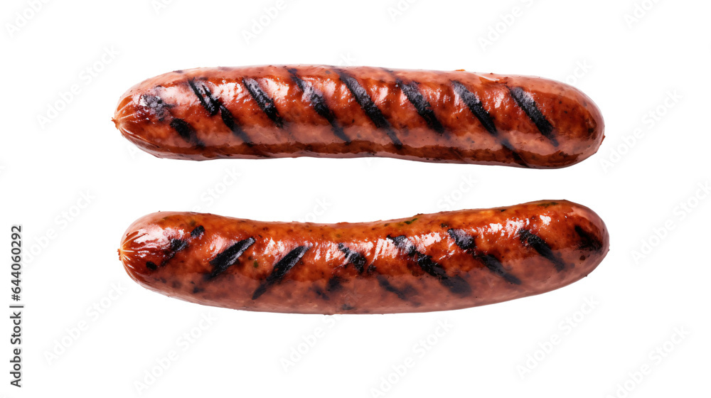 Grilled sausage isolated on a white background Grilled sausage isolated on a white background
