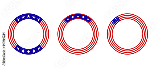 Round American flag frame set