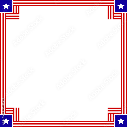 american flag square frame