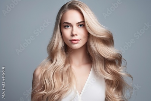Young woman with perfect skin and hair