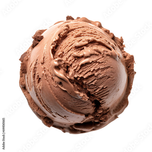 Chocolate ice cream isolated isolated on a transparent background, PNG