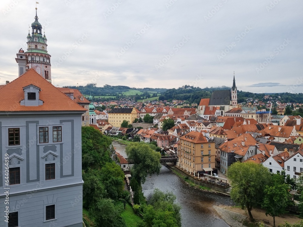 View of castle and houses in Cesky Krumlov, Czech Republic
