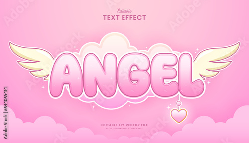 decorative pastel angel editable text effect vector design