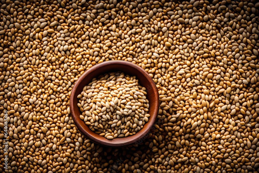 Obraz premium Artistic shot of millet grains against a different background 