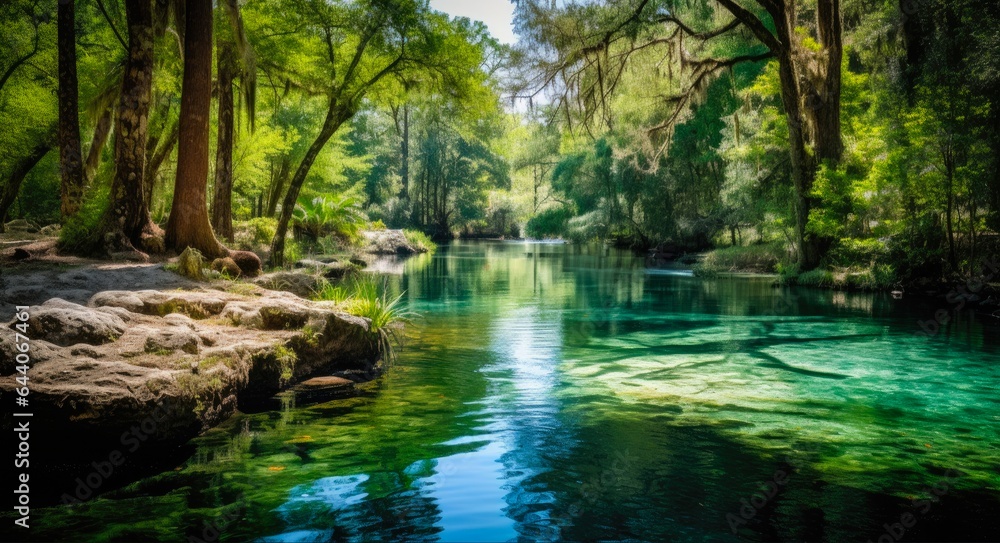 Discover Deltona: Natural Freshwater Spring Pond at Green Springs: A Picturesque Landscape of Serene Nature and Crystal Clear Water Discover Deltona: Natural Freshwater Spring Pond at Green Springs: A Picturesque Landscape of Serene Nature and Crystal Clear Water