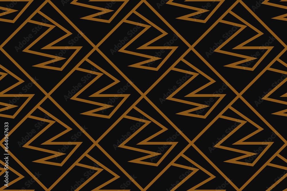 Abstract geometric pattern with lines, rhombuses A seamless vector background. Blue-black and gold texture Abstract geometric pattern with lines, rhombuses A seamless vector background. Blue-black and gold texture