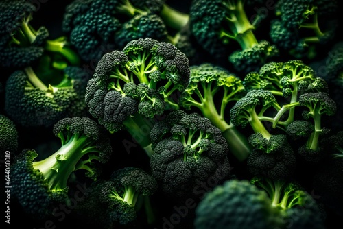 Artistic shot of  broccoli florets against a different background 