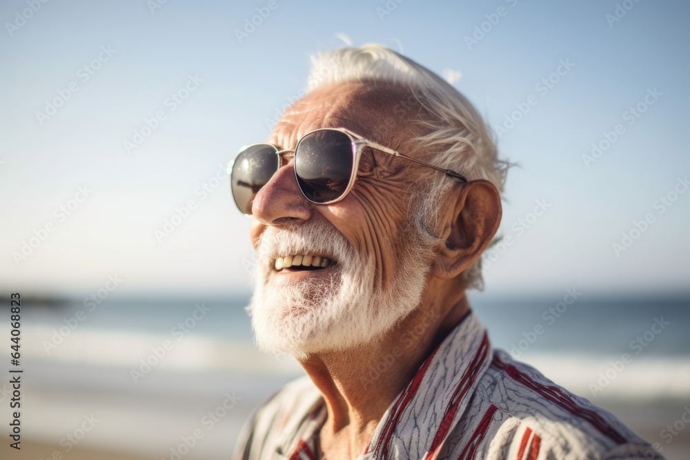 portrait of a senior man enjoying a day at the beach portrait of a senior man enjoying a day at the beach