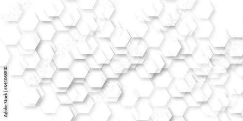 Fototapeta Naklejka Na Ścianę i Meble -  Abstract background with hexagons Abstract hexagon polygonal pattern background vector. seamless bright white abstract honeycomb background.	