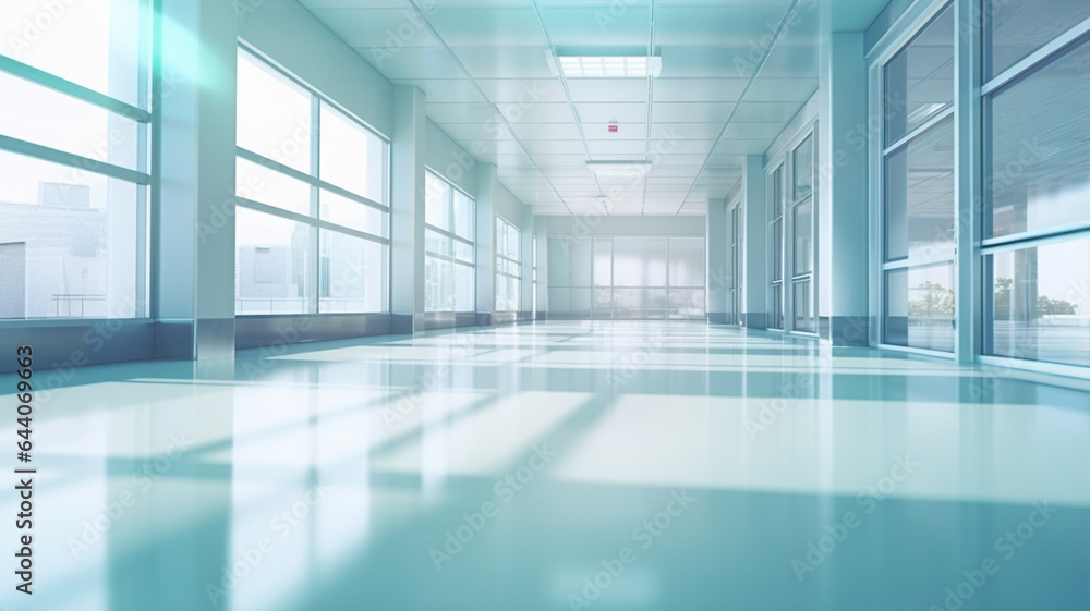 empty hospital corridor in clinic empty hospital corridor in clinic