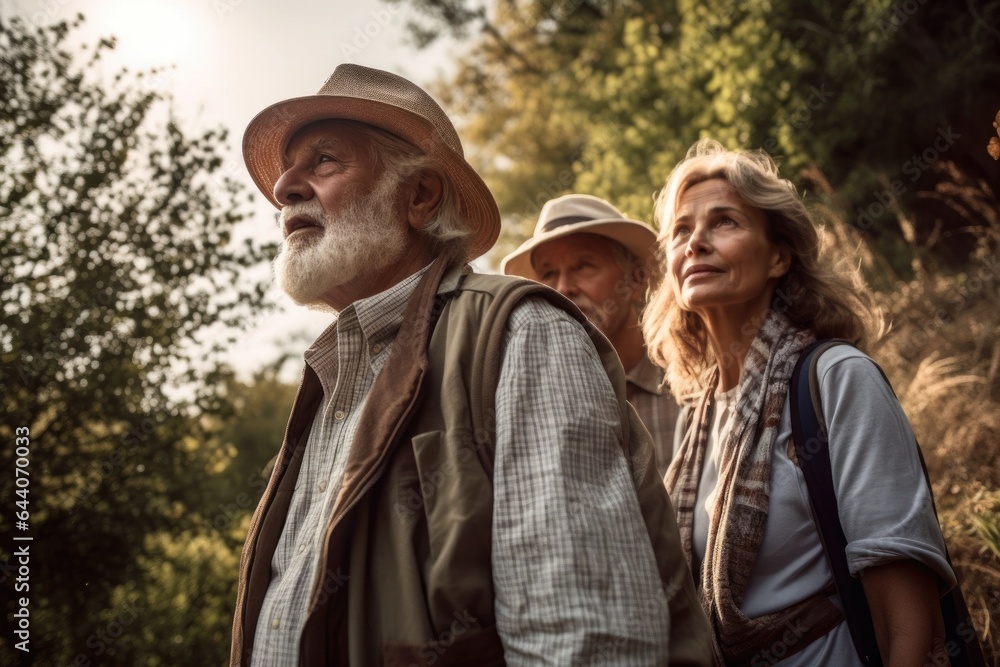shot of a nature guide leading a senior couple on an adventure in the countryside shot of a nature guide leading a senior couple on an adventure in the countryside