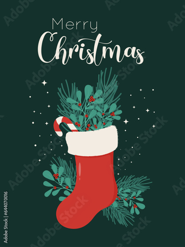 Christmas greeting poster. The poster is great for books, brochures, flyers, and advertising poster templates. It is a vector illustration.