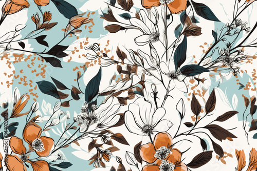 Flower print elegance seamless pattern in vector, © Jahid CF 5327702