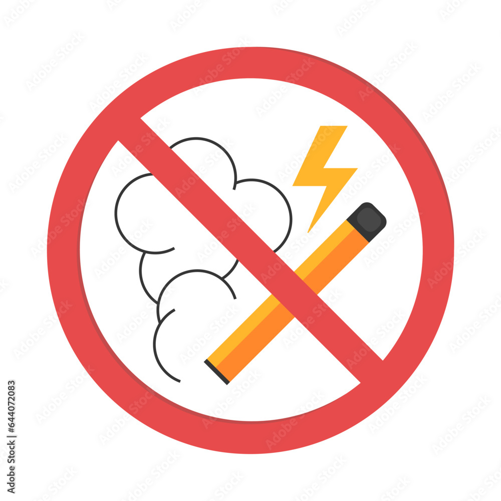No vaping icon, vector sign of burning cigar No vaping icon, vector sign of burning cigar