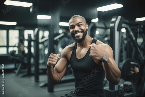 shot of a man giving thumbs up at the gym
