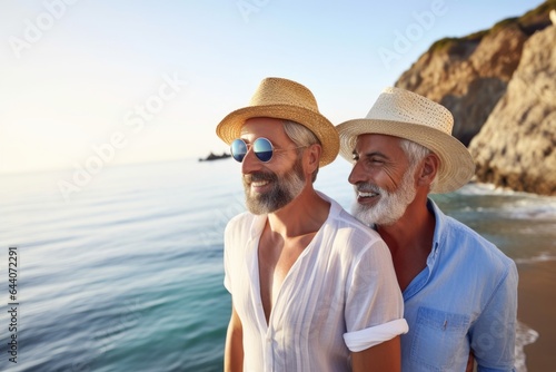 shot of a gay couple on vacation