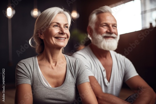 shot of a smiling mature couple meditating together in a yoga studio