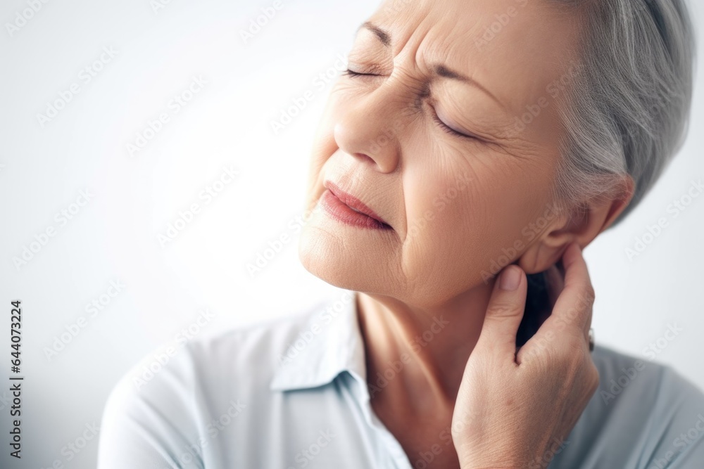 shot of a woman experiencing discomfort in her neck shot of a woman experiencing discomfort in her neck