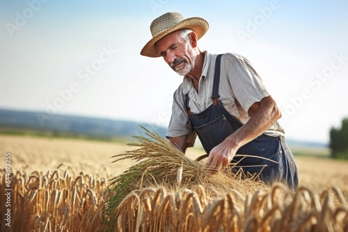 shot of a farmer harvesting his crops