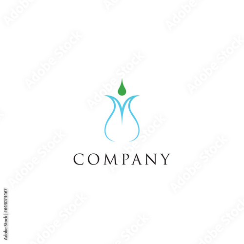 Flower drop Logo, design, brand identity, icon, trademark, company logo, monogram editable