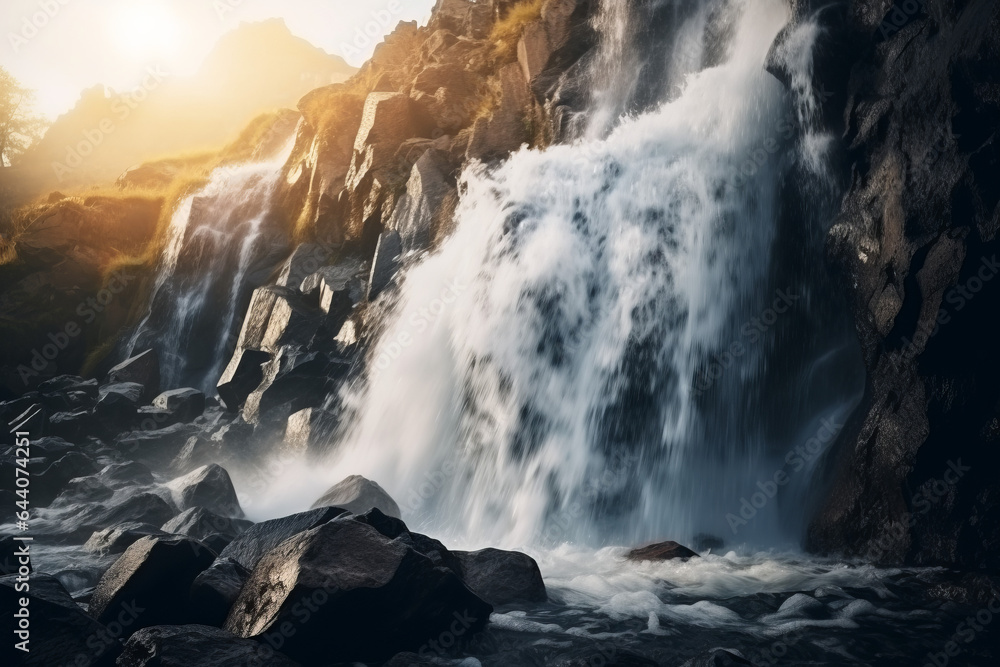 Fototapeta premium A mountain waterfall