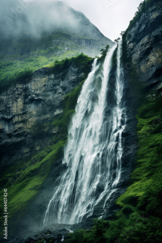 A mountain waterfall