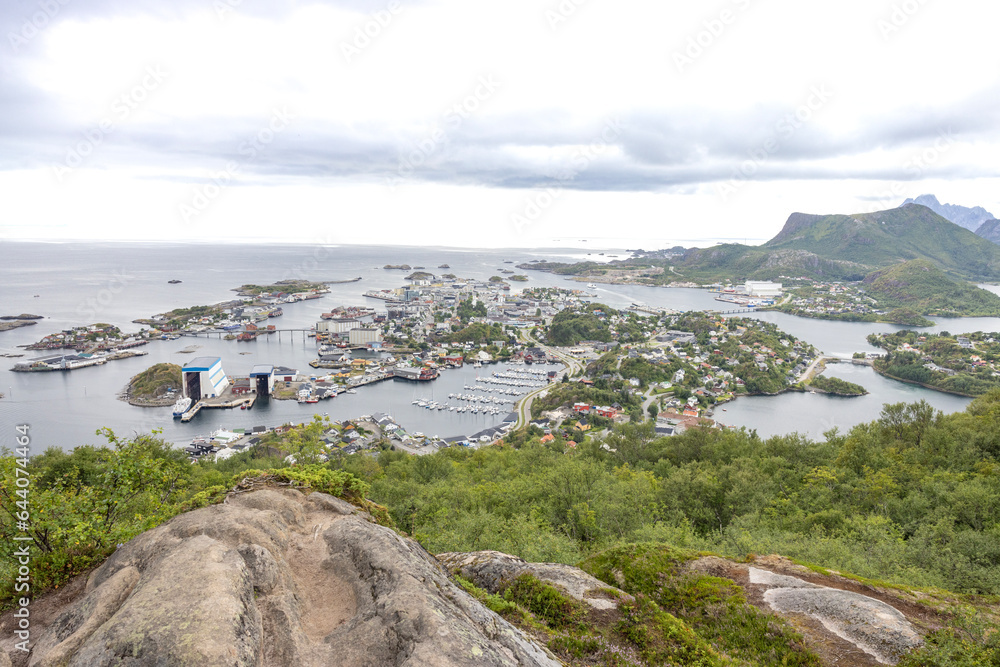 View of Svolvaer seen from Heia, Svolvær, Nordland county, Norway