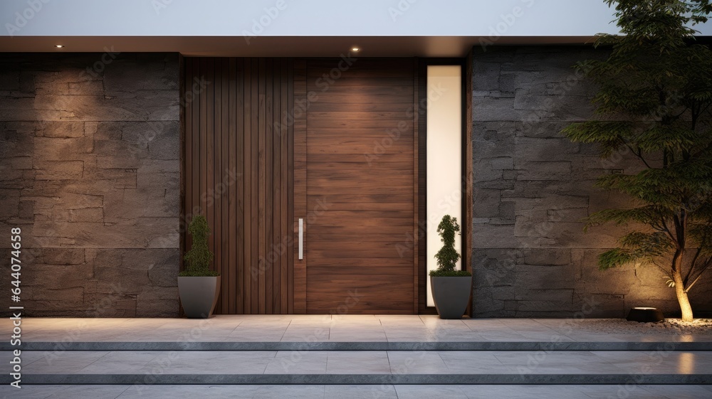 Perfect harmony between the door and the wall as the overall effect of the wood is perfected. Generative AI Technology Perfect harmony between the door and the wall as the overall effect of the wood is perfected. Generative AI Technology