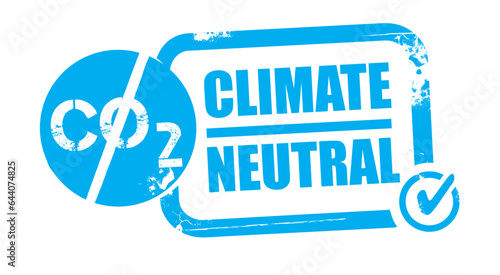 stamp climate neutral - vector illustration seal certification