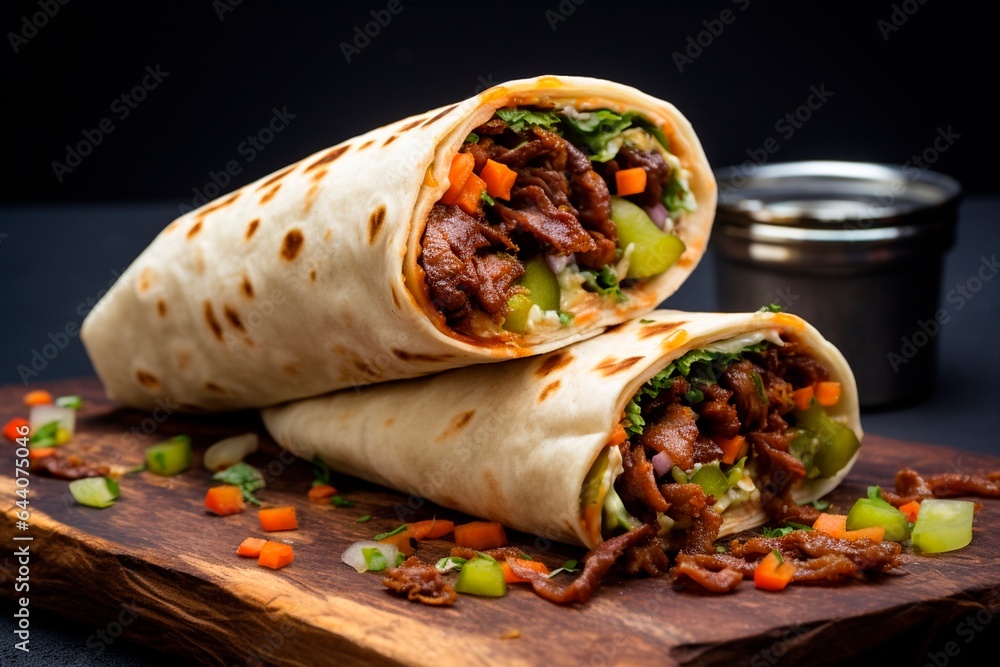 Tasty kebab roll. Generated AI Tasty kebab roll. Generated AI