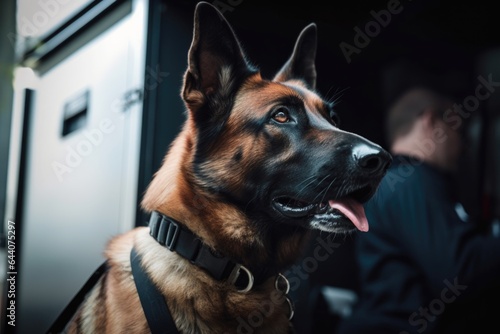 shot of a dog assisting a police officer on the job