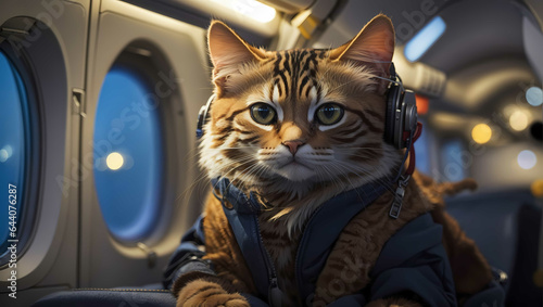 cat in the plane