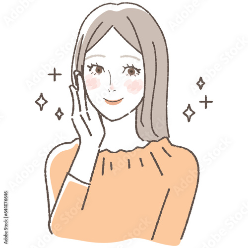 女性の笑顔のイラスト