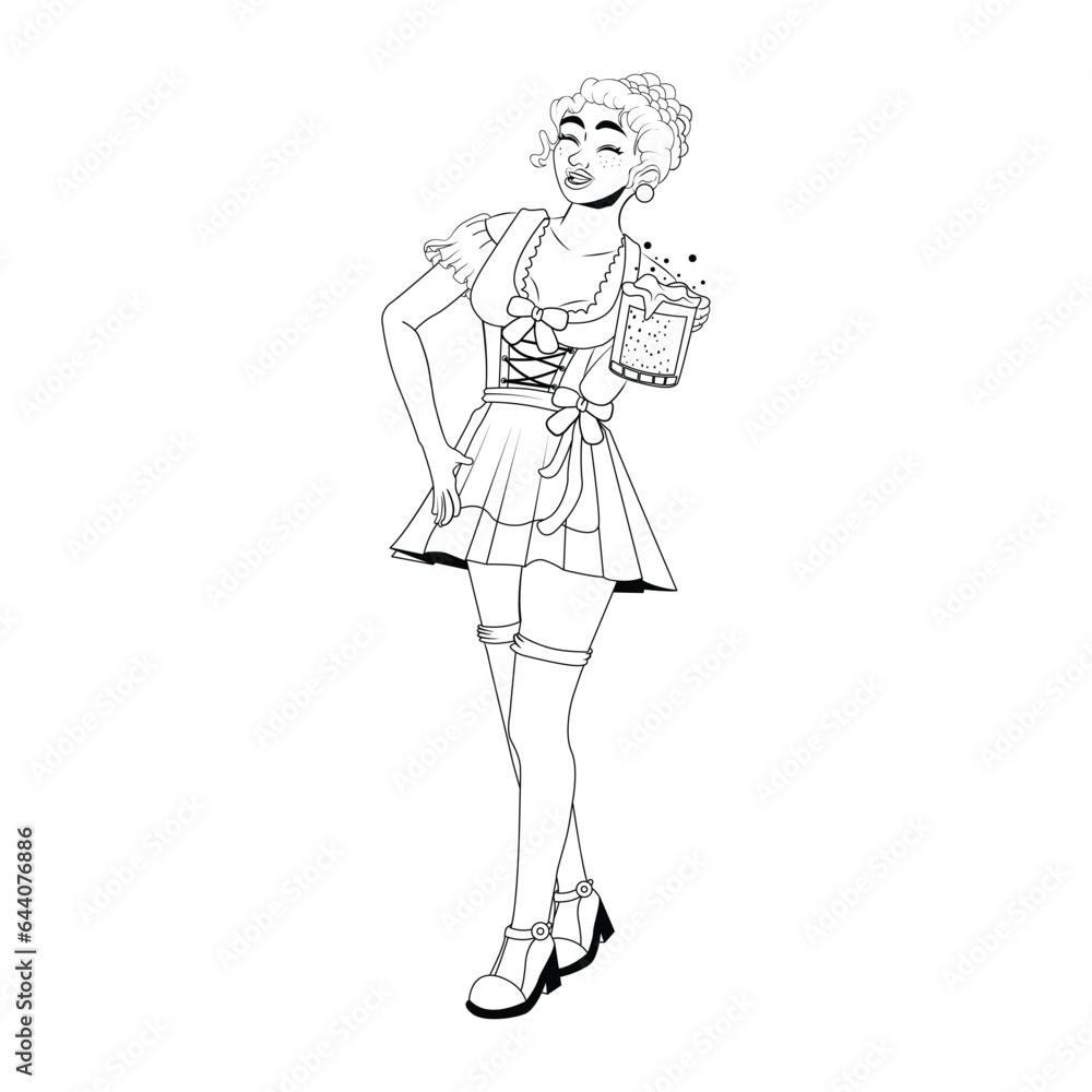 Vector Women European Character isolated illustration Vector Women European Character isolated illustration