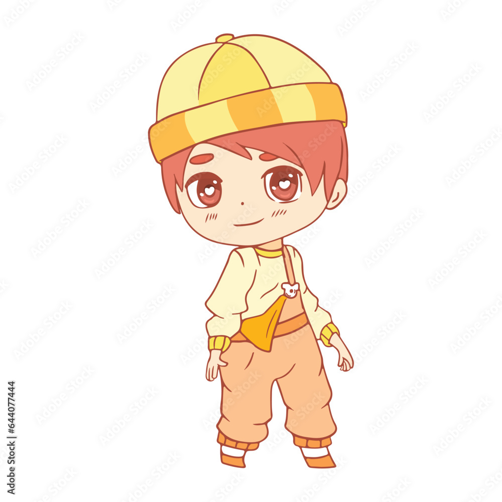 Vector Cartoon Chibi Boy Character isolated illustration Vector Cartoon Chibi Boy Character isolated illustration