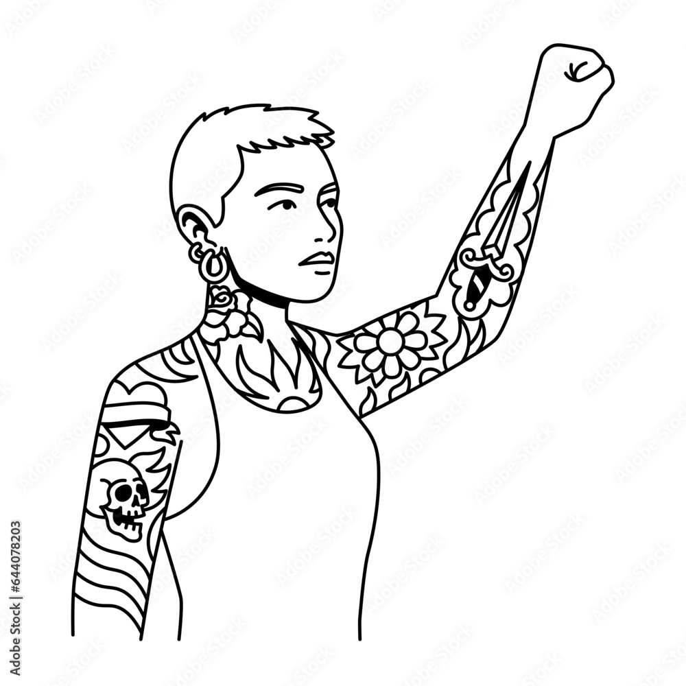 Vector Cartoon Protester Person Character Isolated Illustration Vector Cartoon Protester Person Character Isolated Illustration