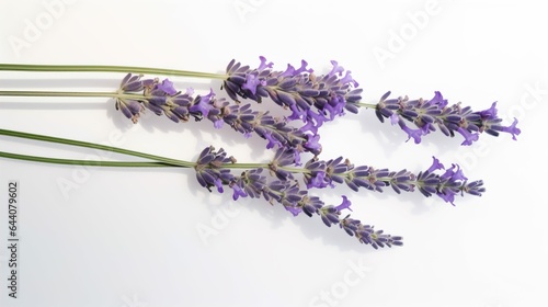 Lavender herb stalk on white background macro close up detailed editorial poster