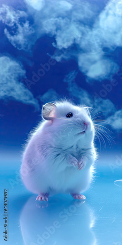 Hamster in a Dreamlike Blue background
