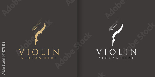 Abstract violin musical instrument vector logo